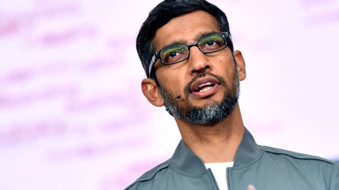 CEO Google Sundar Pichai phát biểu trong sự kiện Googl I/O. (Ảnh: AFP)